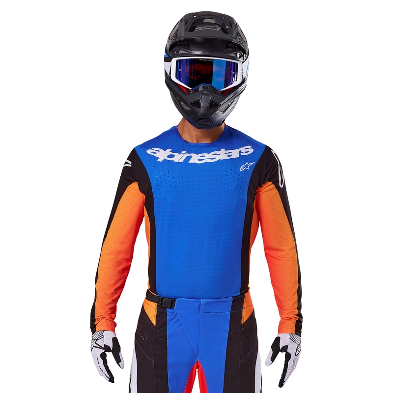 Motokrosový dres Alpinestars Techstar Melt oranžovo-modrý