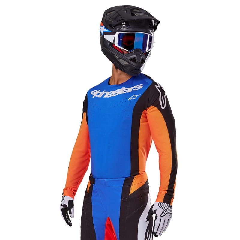 Motokrosový dres Alpinestars Techstar Melt oranžovo-modrý