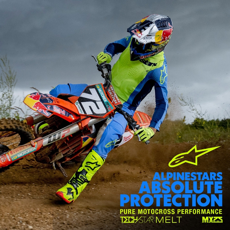 Motokrosový dres Alpinestars Techstar Melt fluorescenčno žlto-modrý