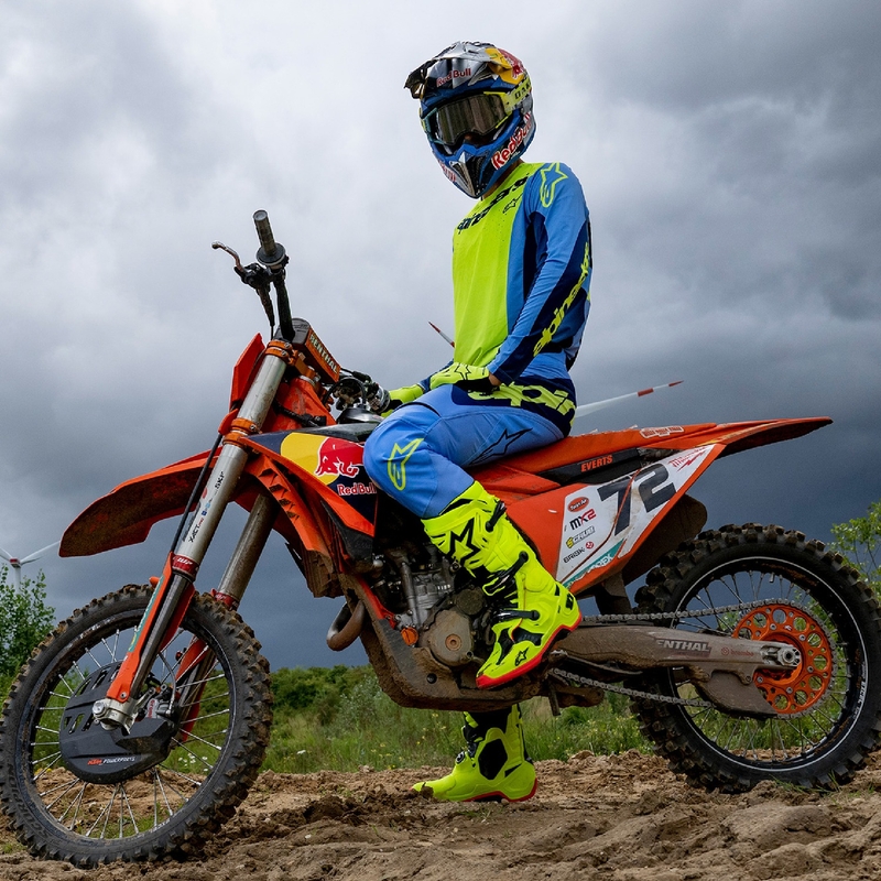 Motokrosový dres Alpinestars Techstar Melt fluorescenčno žlto-modrý