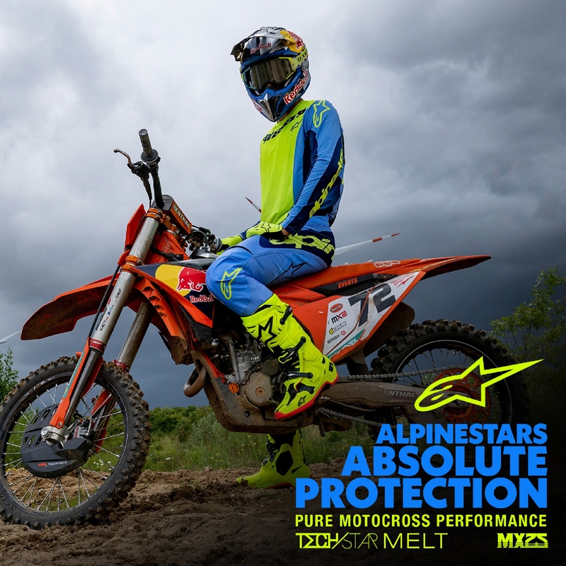 Motokrosový dres Alpinestars Techstar Melt fluorescenčno žlto-modrý