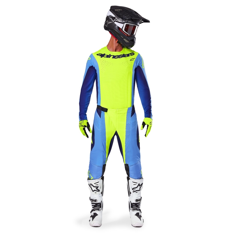 Motokrosový dres Alpinestars Techstar Melt fluorescenčno žlto-modrý