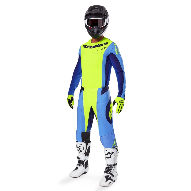 Motokrosový dres Alpinestars Techstar Melt fluorescenčno žlto-modrý