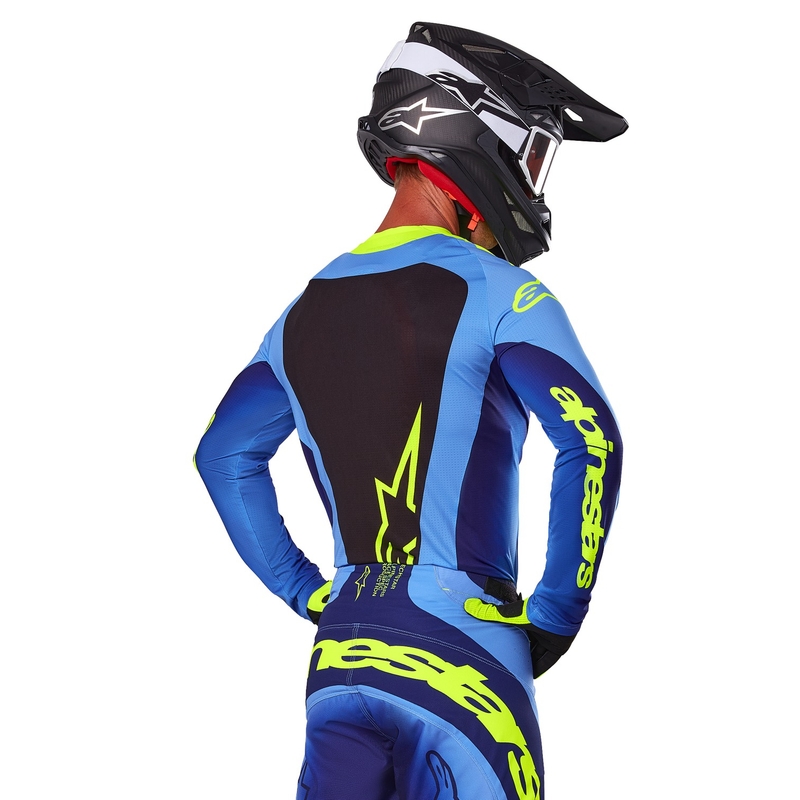 Motokrosový dres Alpinestars Techstar Melt fluorescenčno žlto-modrý