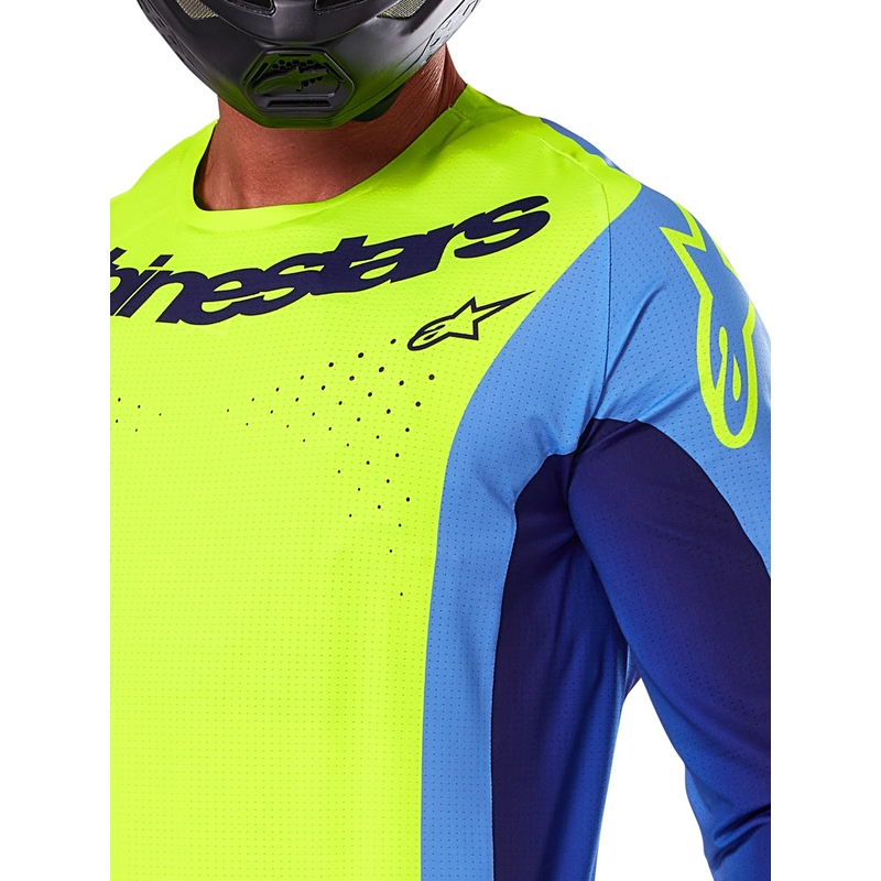 Motokrosový dres Alpinestars Techstar Melt fluorescenčno žlto-modrý