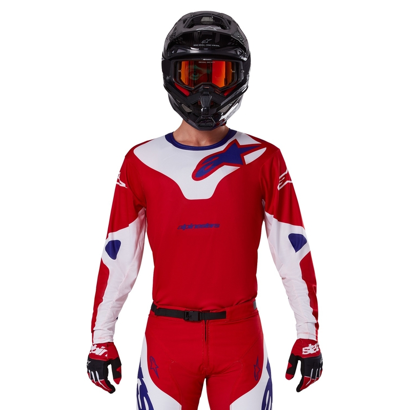 Motokrosový dres Alpinestars Racer Veil červeno-biely