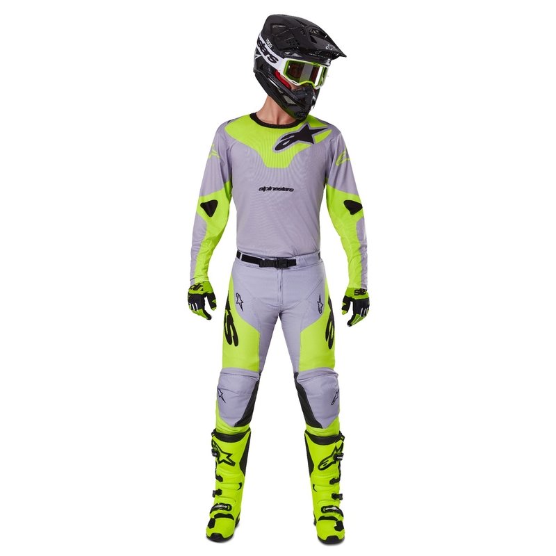 Motokrosový dres Alpinestars Racer Veil šedo-fluorescenčno žltý