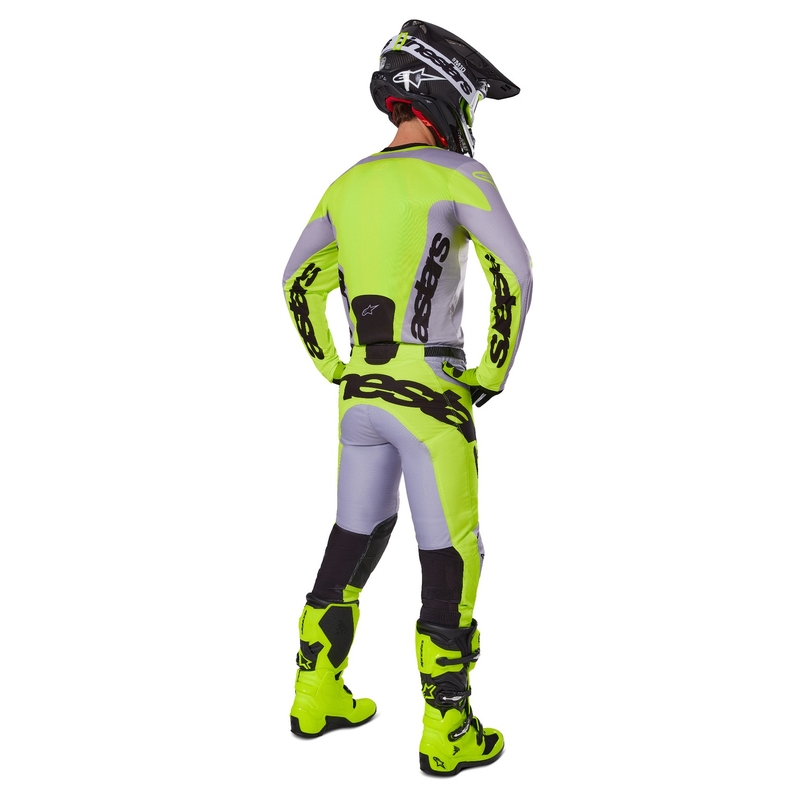 Motokrosový dres Alpinestars Racer Veil šedo-fluorescenčno žltý