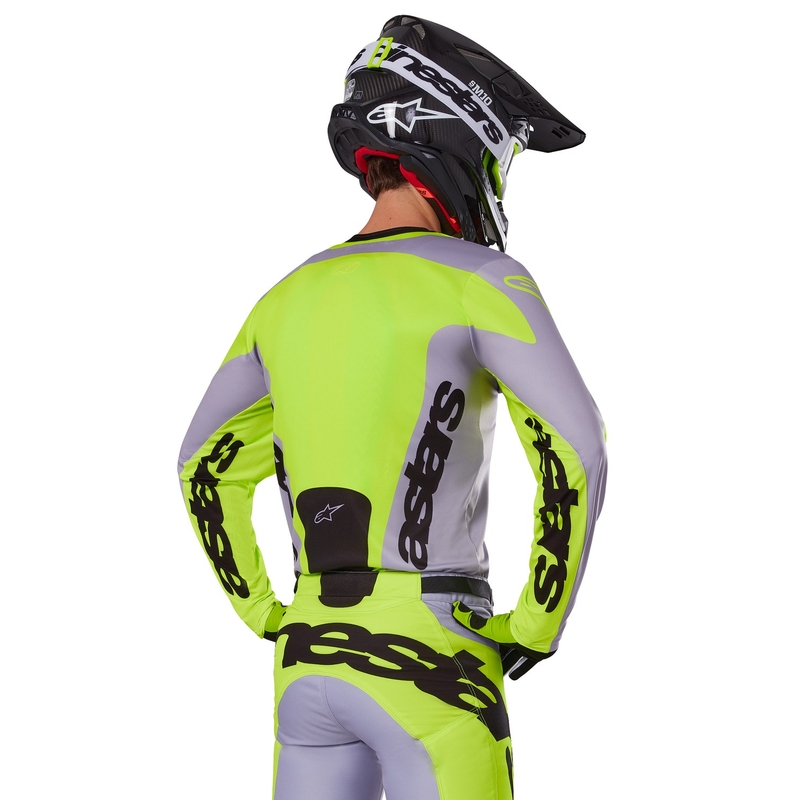 Motokrosový dres Alpinestars Racer Veil šedo-fluorescenčno žltý