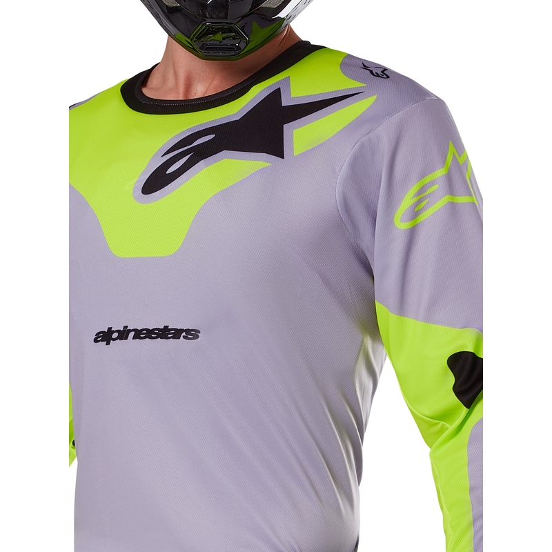 Motokrosový dres Alpinestars Racer Veil šedo-fluorescenčno žltý