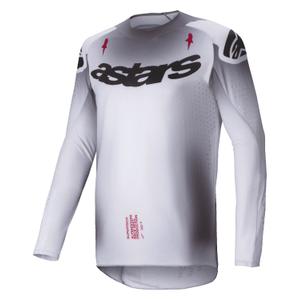 Motokrosový dres Alpinestars Supertech Maker strieborno-čierny