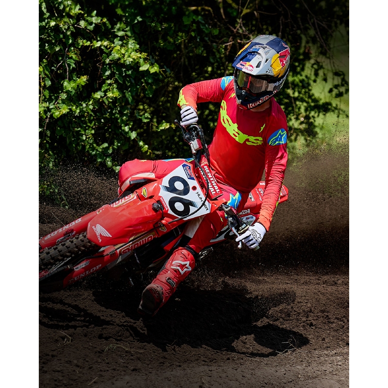 Motokrosový dres Alpinestars Supertech Maker červeno-fluorescenčno žltý