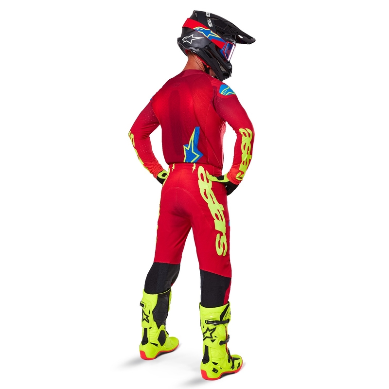 Motokrosový dres Alpinestars Supertech Maker červeno-fluorescenčno žltý