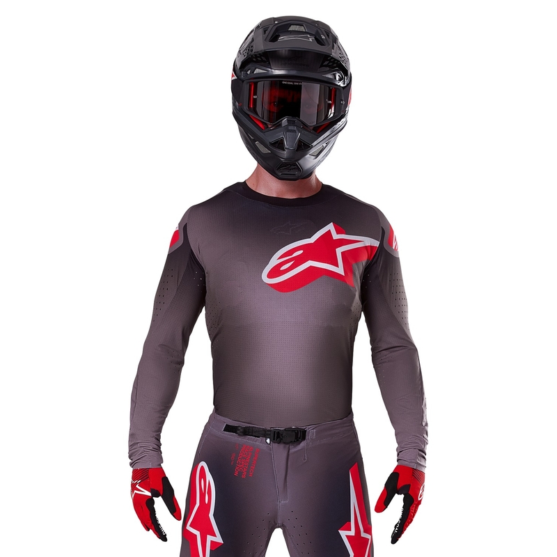 Motokrosový dres Alpinestars Supertech Lipan tmavo-červený