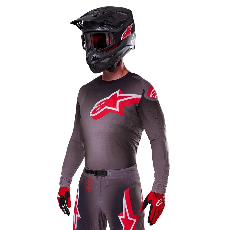 Motokrosový dres Alpinestars Supertech Lipan tmavo-červený