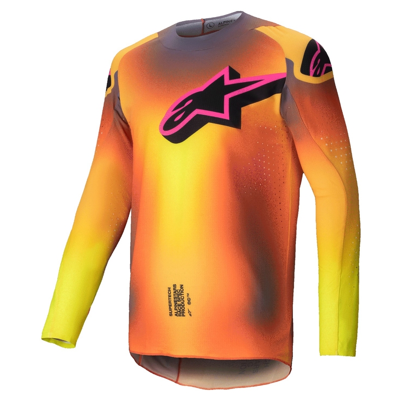 Motokrosový dres Alpinestars Supertech Lipan žlto-ružový