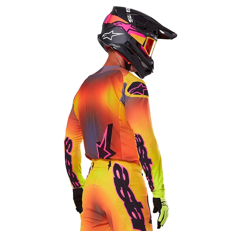 Motokrosový dres Alpinestars Supertech Lipan žlto-ružový