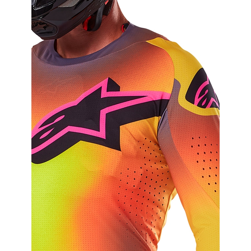 Motokrosový dres Alpinestars Supertech Lipan žlto-ružový