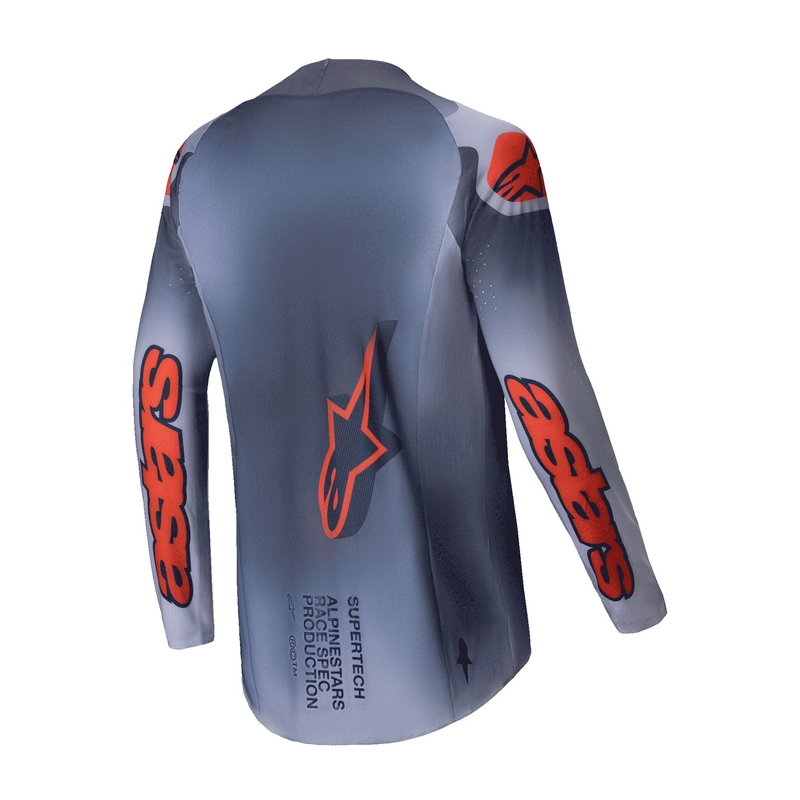 Motokrosový dres Alpinestars Supertech Lipan šedo-fluorescenčno oranžový