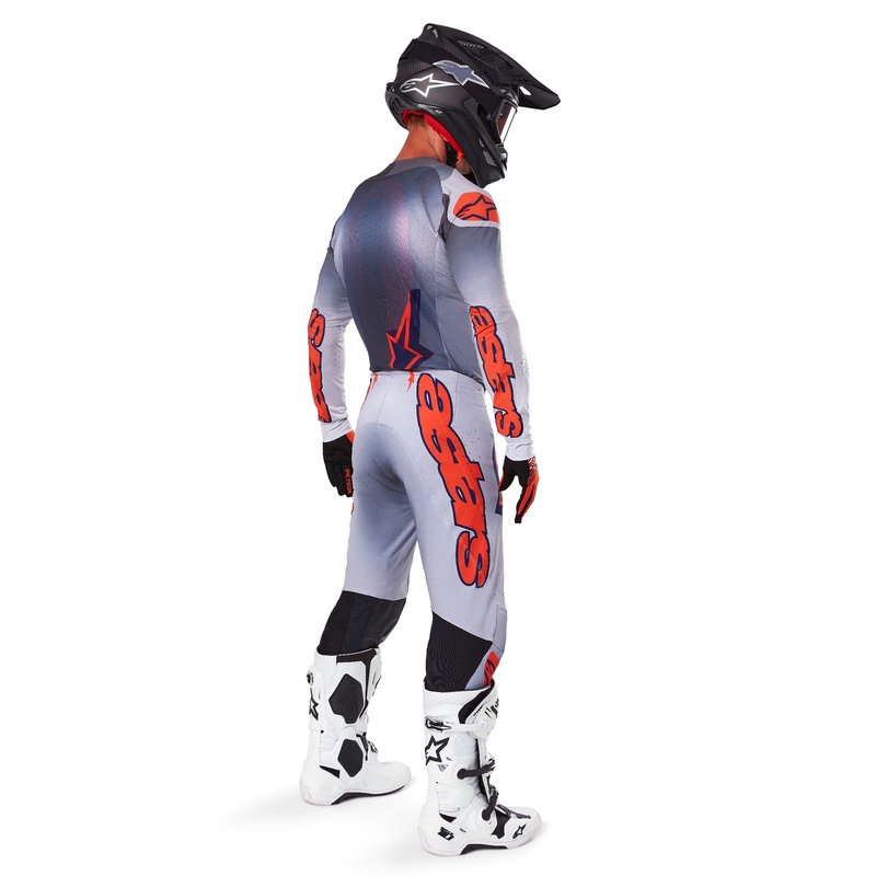 Motokrosový dres Alpinestars Supertech Lipan šedo-fluorescenčno oranžový