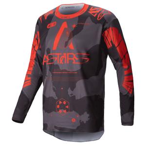 Motokrosový dres Alpinestars Racer Hollow šedá camo-fluorescenčno oranžový