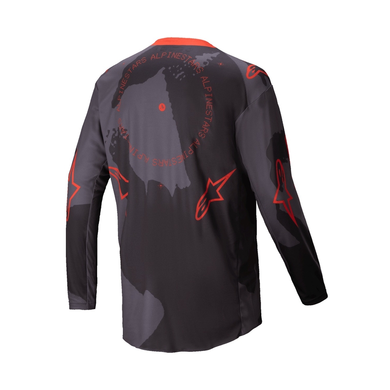 Motokrosový dres Alpinestars Racer Hollow šedá camo-fluorescenčno oranžový