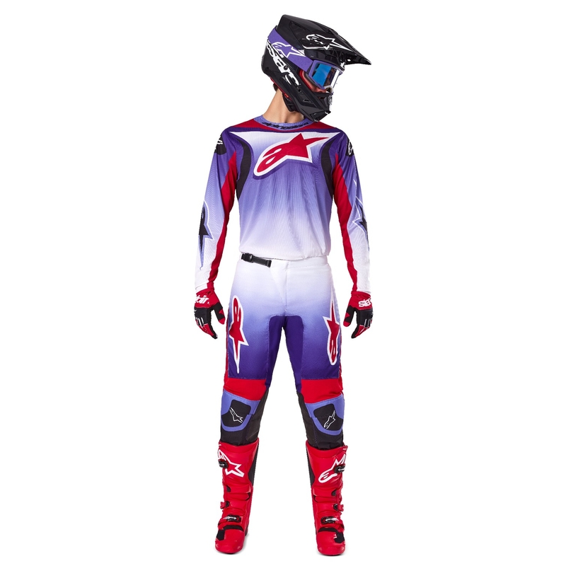 Motokrosový dres Alpinestars Fluid Wurx fluorescenčno fialovo-červený