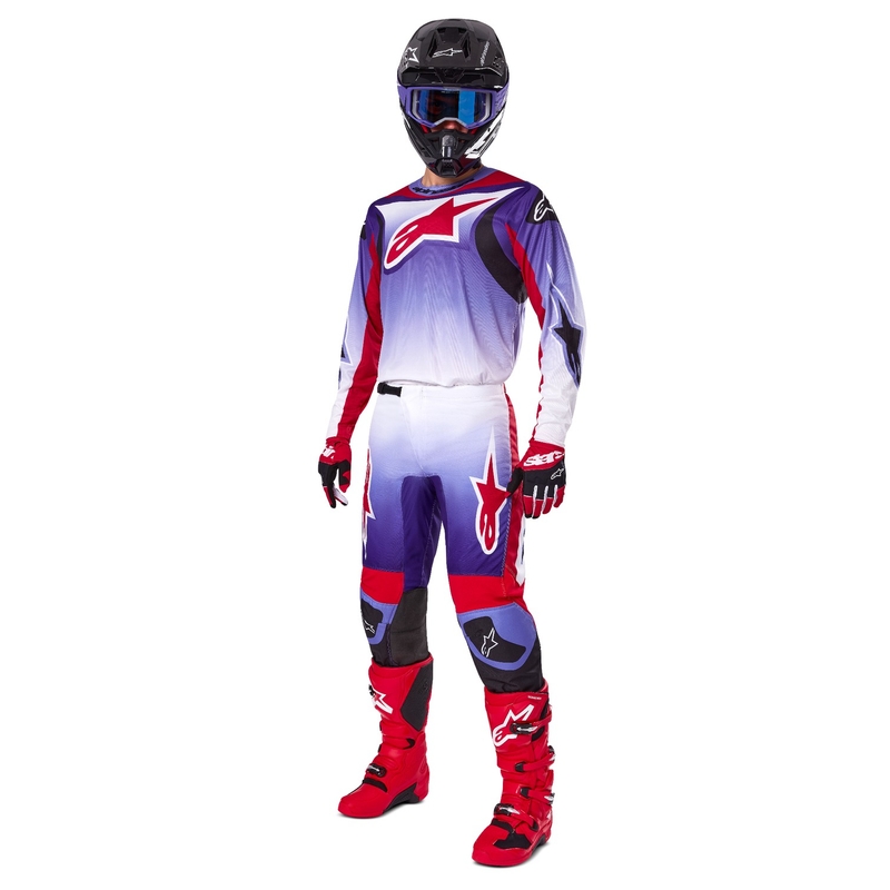 Motokrosový dres Alpinestars Fluid Wurx fluorescenčno fialovo-červený