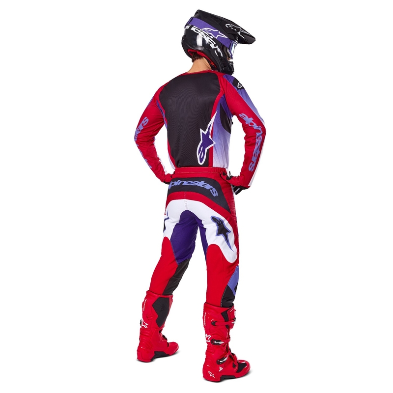 Motokrosový dres Alpinestars Fluid Wurx fluorescenčno fialovo-červený