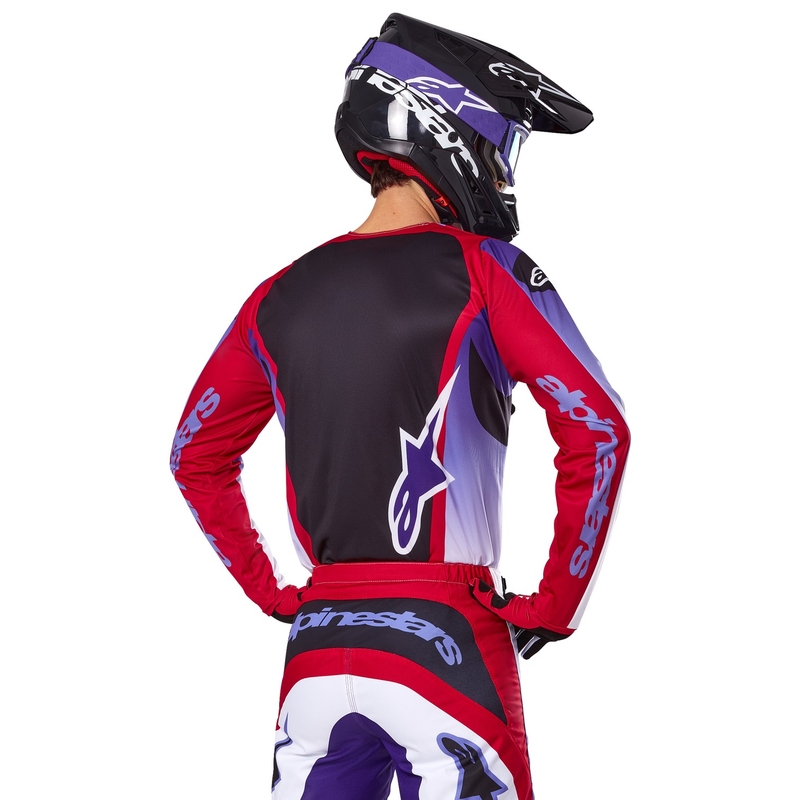 Motokrosový dres Alpinestars Fluid Wurx fluorescenčno fialovo-červený