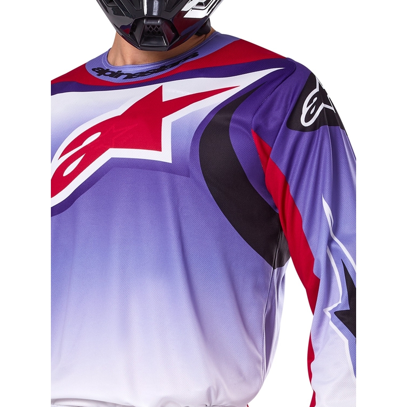 Motokrosový dres Alpinestars Fluid Wurx fluorescenčno fialovo-červený