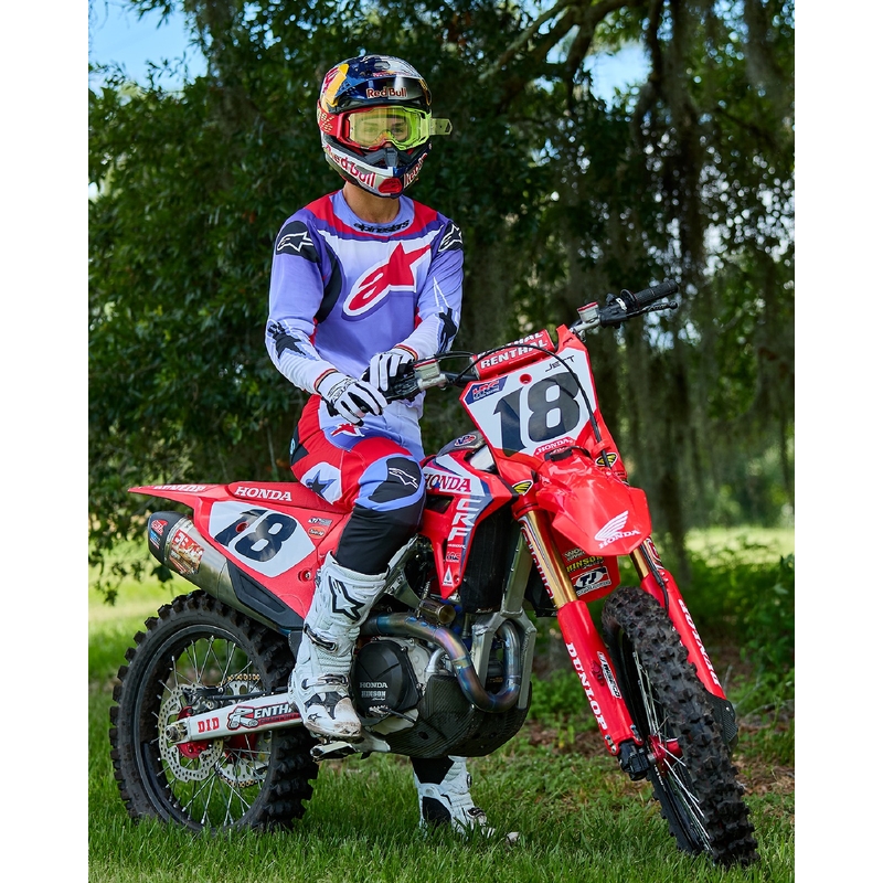 Motokrosový dres Alpinestars Fluid Wurx fluorescenčno fialovo-červený
