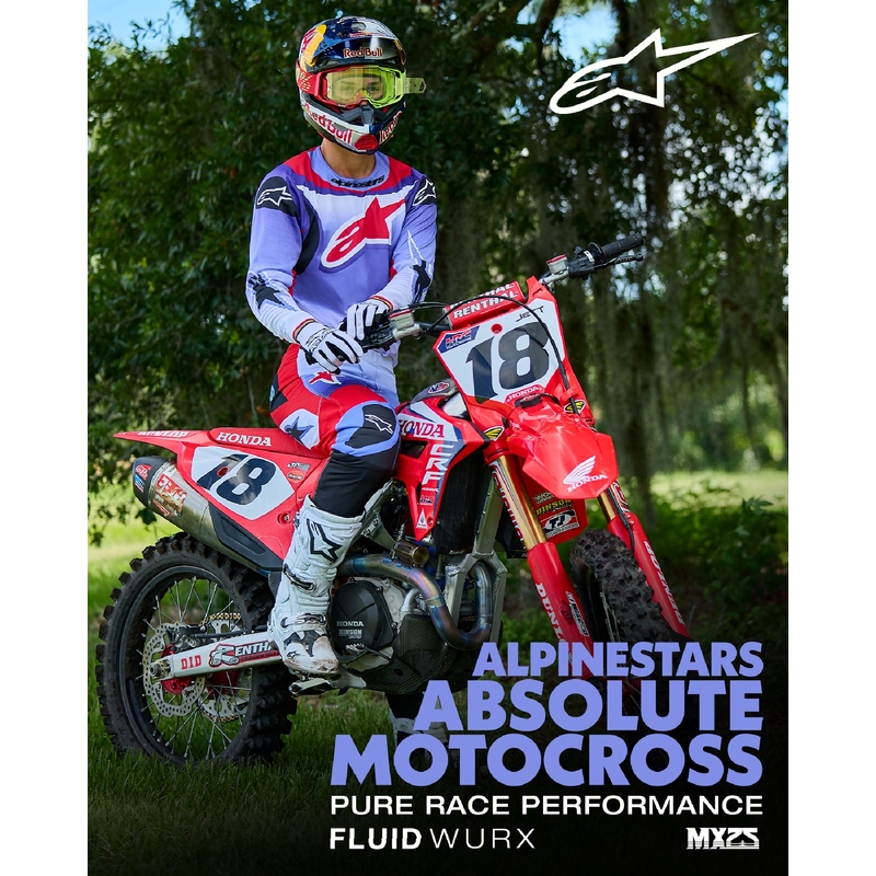 Motokrosový dres Alpinestars Fluid Wurx fluorescenčno fialovo-červený