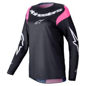 Dámsky motokrosový dres Alpinestars Stella Fluid Haul čierno-fluo ružový