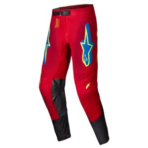 Motokrosové nohavice Alpinestars Supertech Maker červeno-fluorescenčno žlté