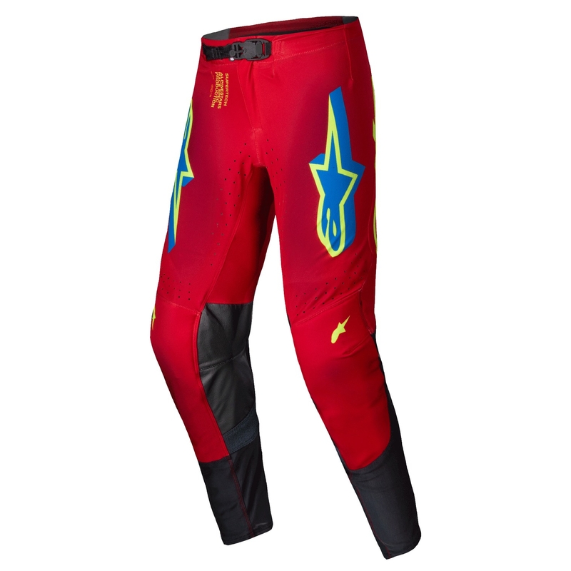 Motokrosové nohavice Alpinestars Supertech Maker červeno-fluorescenčno žlté