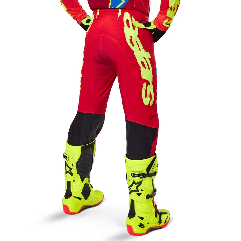 Motokrosové nohavice Alpinestars Supertech Maker červeno-fluorescenčno žlté