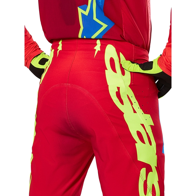 Motokrosové nohavice Alpinestars Supertech Maker červeno-fluorescenčno žlté
