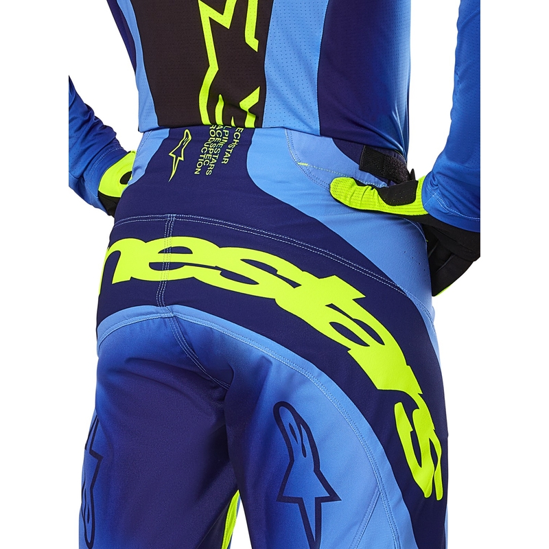 Motokrosové nohavice Alpinestars Techstar Melt fluorescenčno žlto-modré