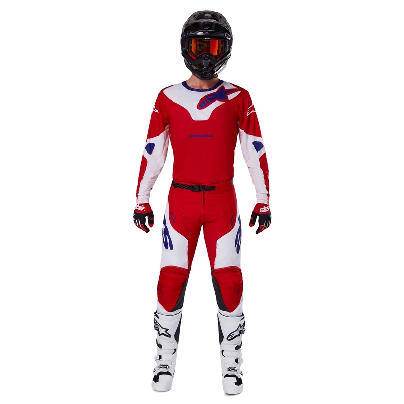 Motokrosové nohavice Alpinestars Racer Veil červeno-biele