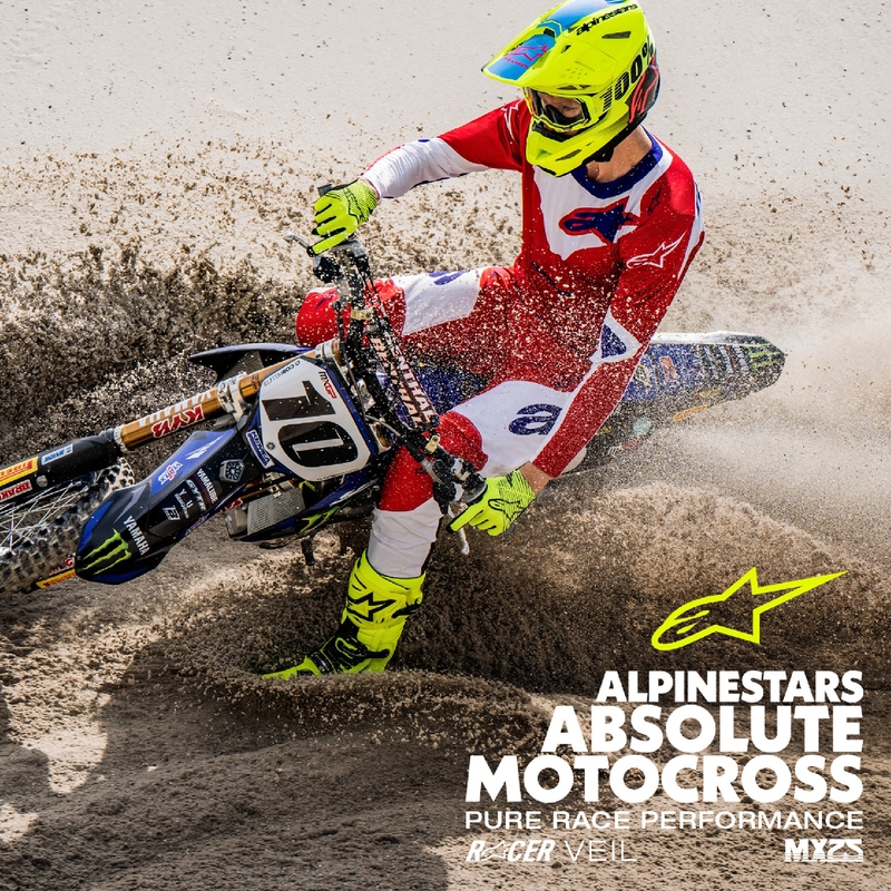 Motokrosové nohavice Alpinestars Racer Veil červeno-biele