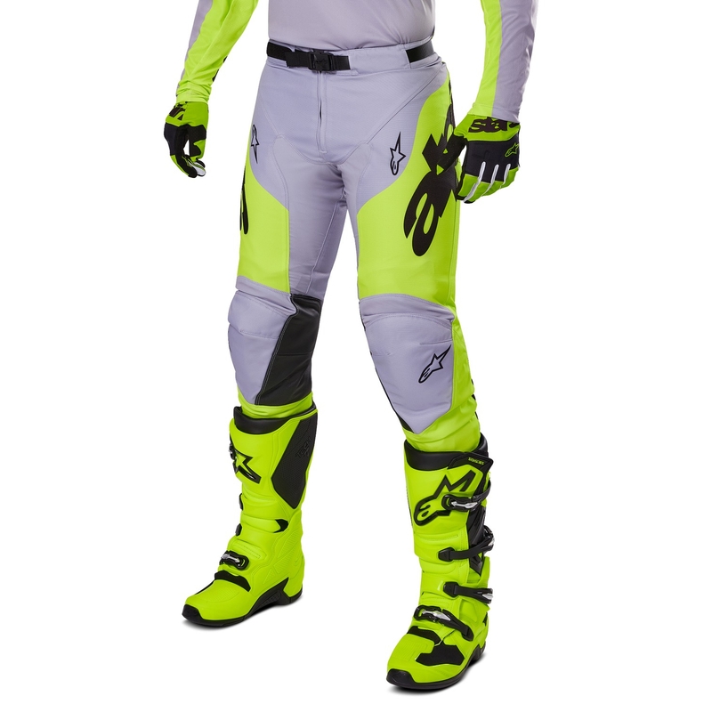 Motokrosové nohavice Alpinestars Racer Veil šedo-fluorescenčno žlté
