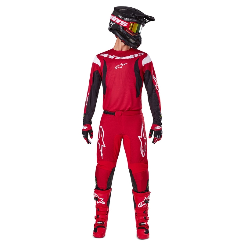 Motokrosové nohavice Alpinestars Fluid Haul červeno-čierne