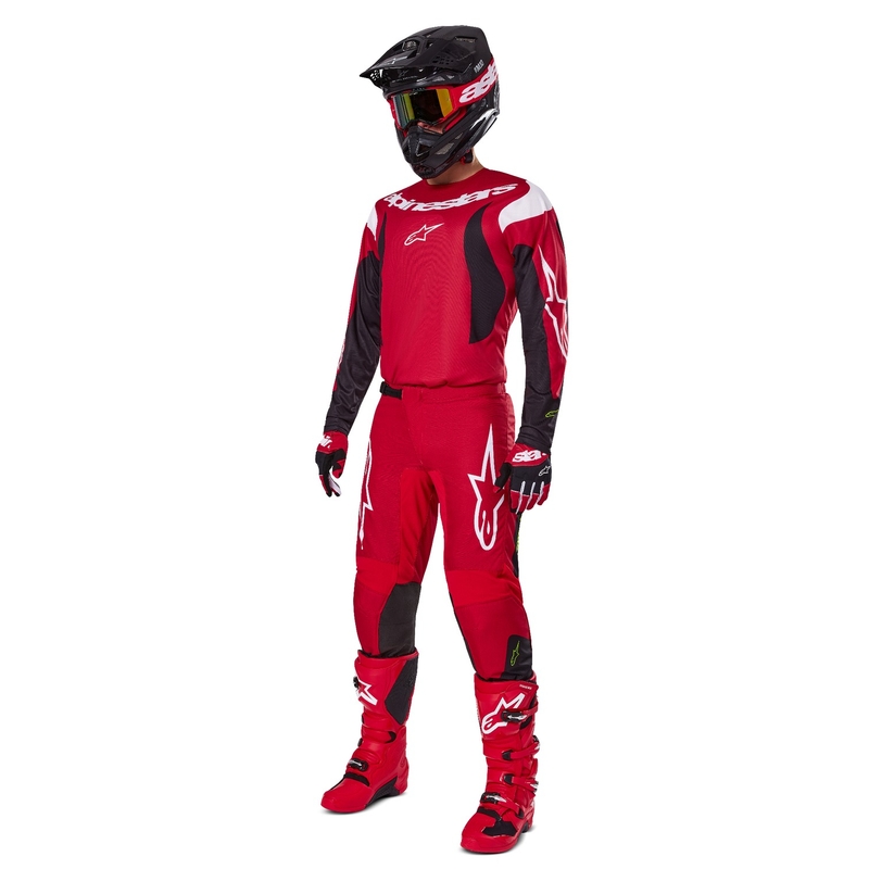 Motokrosové nohavice Alpinestars Fluid Haul červeno-čierne