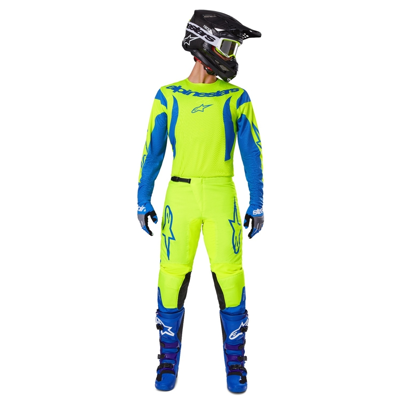 Motokrosové nohavice Alpinestars Fluid Haul fluorescenčno žlto-modré