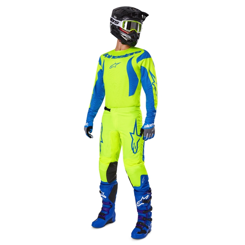 Motokrosové nohavice Alpinestars Fluid Haul fluorescenčno žlto-modré