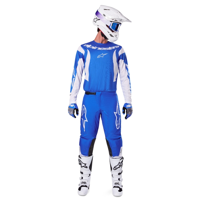 Motokrosové nohavice Alpinestars Fluid Haul modro-biele