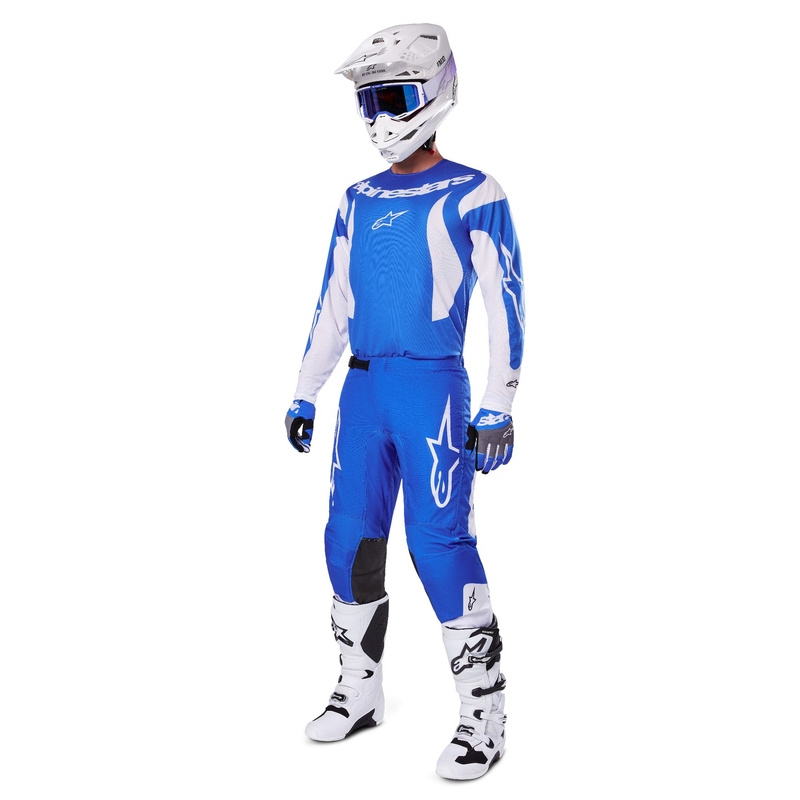 Motokrosové nohavice Alpinestars Fluid Haul modro-biele