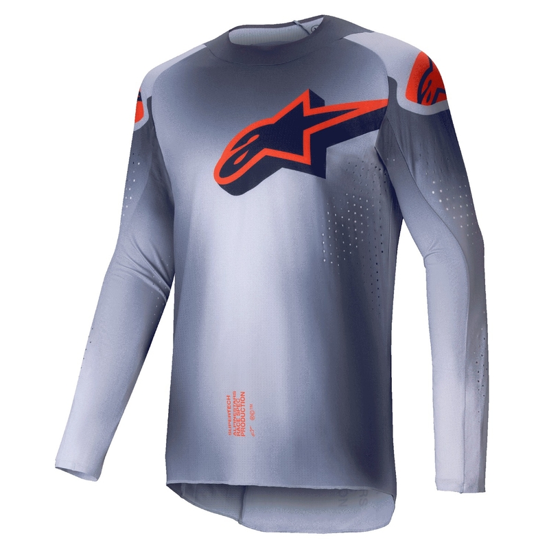 Motokrosový dres Alpinestars Supertech Lipan šedo-fluorescenčno oranžový