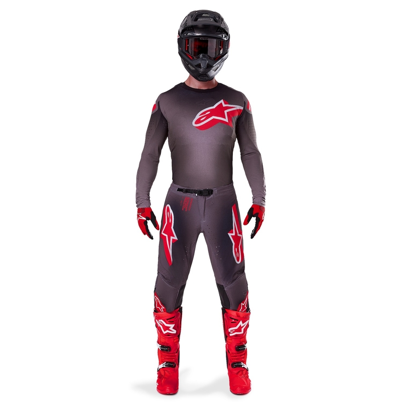 Motokrosové nohavice Alpinestars Supertech Lipan tmavo-červené